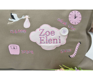 Stickdatei - ITH Kissen Willkommen Baby